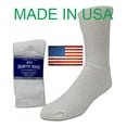 thumbnail image 2 of Creswell 3 Pairs Of Mens White Diabetic Crew Socks 13-15 King Size MADE IN USA, 2 of 4