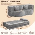 thumbnail image 3 of Bocarali 78.7" Convertible Folding Sofa Bed, Boneless Cloud Couch, Modular Sofa with Pillows, Silver Gray, 3 of 10