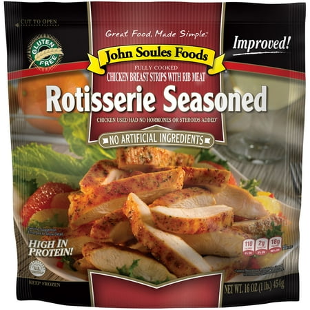 John Soules Foods Rotisserie Style Chicken Breast Strips Seasoned 16 Oz