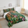 thumbnail image 3 of Castle Fairy Green Cactus Full Size Comforter Sets for Teens,Vintage Western Bedding Sets, 3 of 8