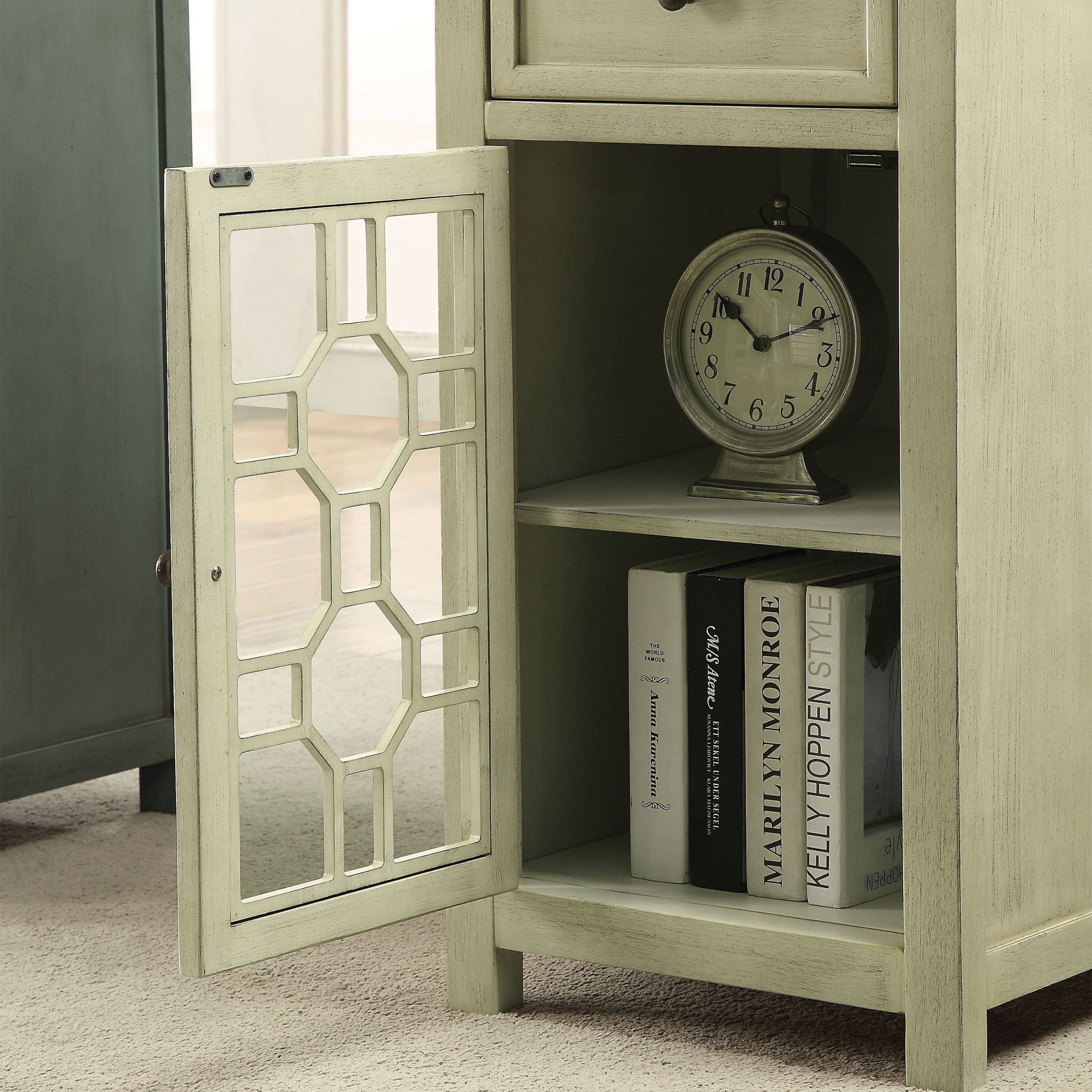 Furniture of America Sally 1-Drawer Side Table, Antique White