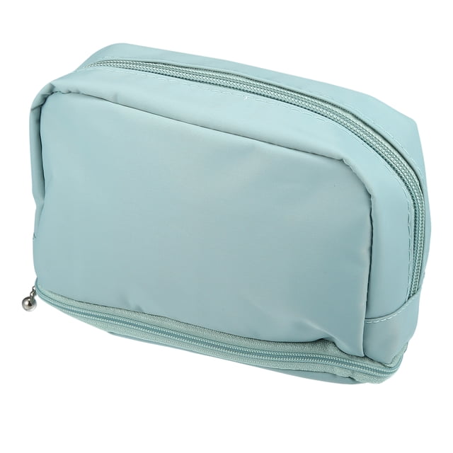 Bolsa de cosméticos Unique Bargains, bolsa de maquillaje de viaje, organizador de brochas cosméticas, bolsa de almacenamiento para mujer, azul, 6,89 x 2,76 x 4,72 pulgadas