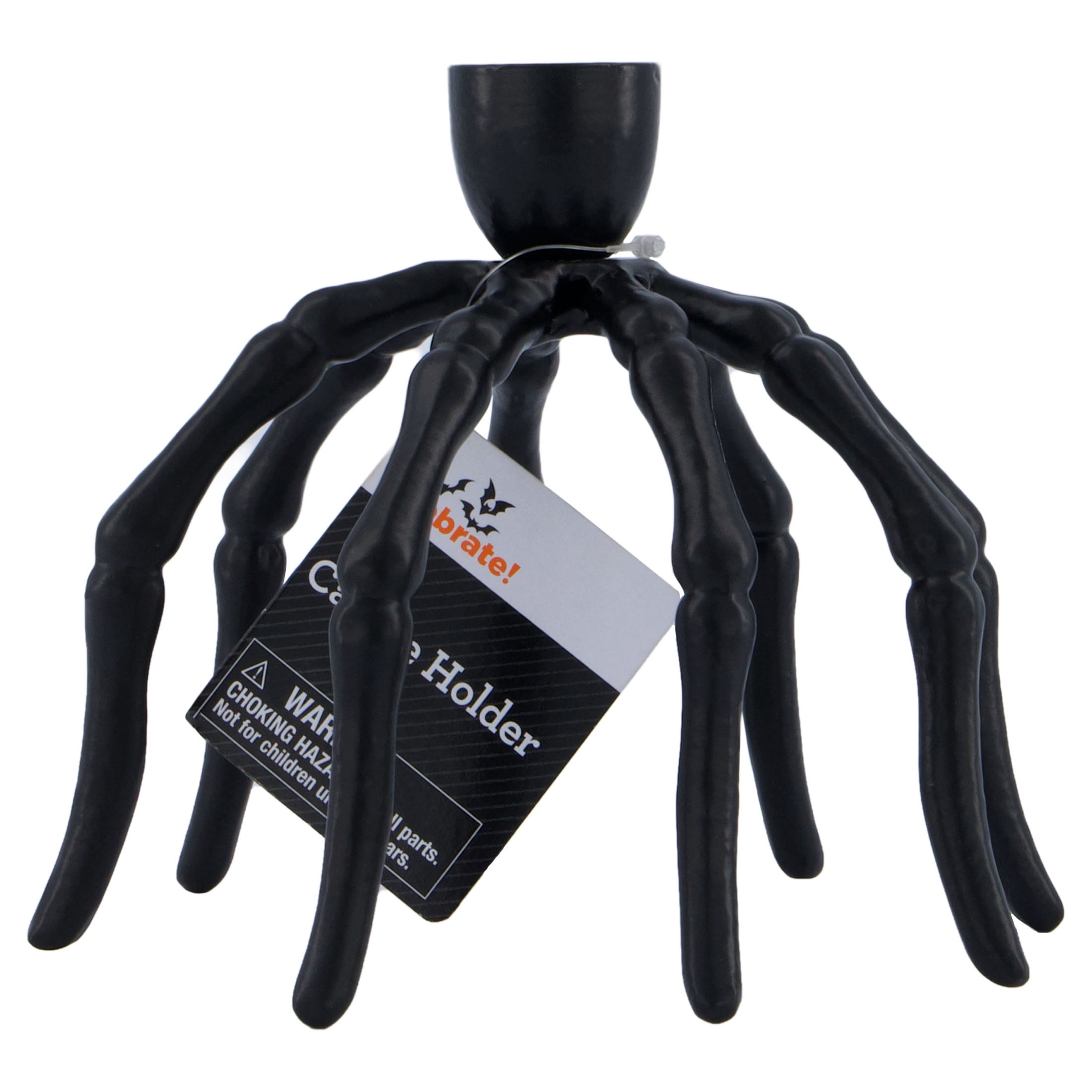 Metal Spider Candle Holder, Black, 5.2", Halloween by Way To Celebrate