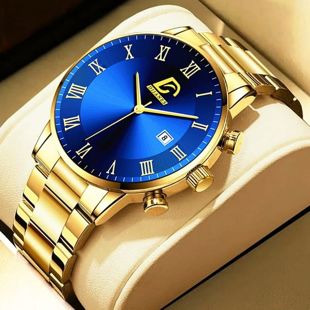 2023 relojes de moda para hombre relojes de acero inoxidable dorados reloj de pulsera de cuarzo minimalista de lujo reloj informal de negocios para