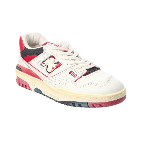 New Balance 550 Leather Sneaker, 8.5, Red