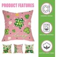thumbnail image 3 of St Patricks Day Dessert Decorative Throw Pillow Covers 18 x 18 Set of 4, Cupcake Coffee Donut Lucky and Blessed Pink Outdoor Pillowcase, Spring Irish Shamrock Clover Cushion Case Home Decor, 3 of 6