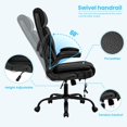 thumbnail image 2 of Office Chair Ergonomic Desk Chair Massage Computer Chair with Lumbar Support Adjustable Armrest Task Chair Rolling Swivel PU Leather Executive Chair for Men (Black), 2 of 7