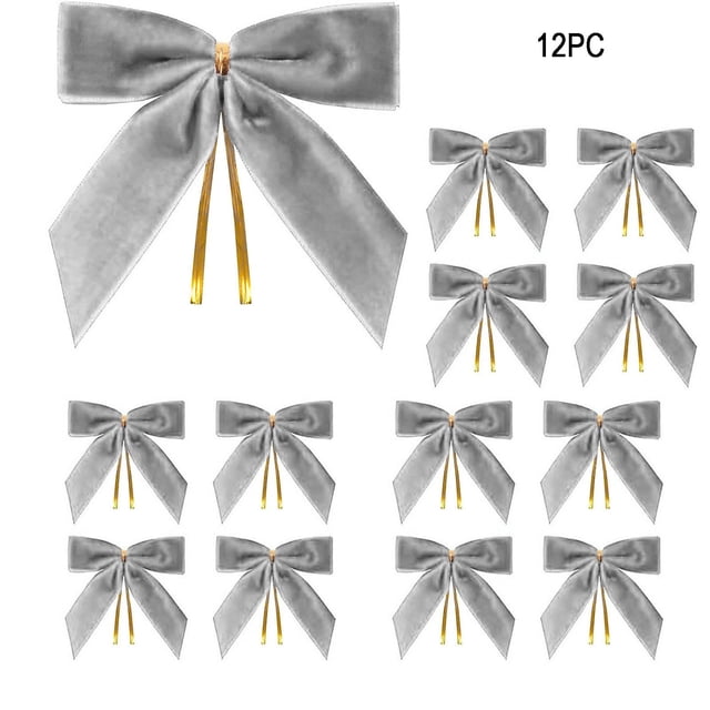 Lunxisen 36 Pcs Nœuds Rouges de Noël Couronne de Noël Nœuds en Velours de Noël Grands Ornements pour Arbre de Noël Décoration de Noël Artisanat Fait Main pour Maison Extérieur Intérieur Fête