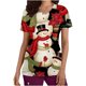 thumbnail image 2 of Pntutb, blusas con cuello en V y manga corta a la moda para mujer, blusa de bolsillo con estampado de uniforme de trabajo, tops Pntutb Pntutb-4252, 2 of 5