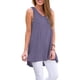 thumbnail image 3 of Guardurnaity Camiseta de mujer Camiseta sin mangas Camiseta con cuello en V Blusa Camiseta sin mangas V Chaleco de color sólido Vestidos Gris Púrpura L Guardurnaity AP003123-33, 3 of 6
