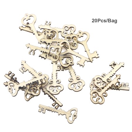 Zootealy 20Pcs Natural Wood Color K-ey Pattern Cutout Collection Art ...