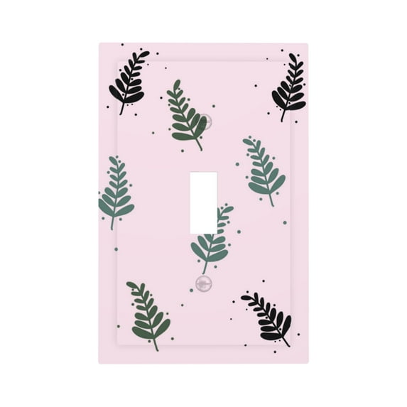 DouZhe 1-Gang Toggle Switch Wallplate, Bohemian Creatively Leaves Design Decorative Wall Plates