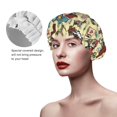 thumbnail image 5 of Exotic Train Pattern Shower Cap, Reusable Bath Hair Hat for all Hair Lengths Hair Cover with Elastic Band Double Waterproof Layers Bathing Hat, 5 of 5