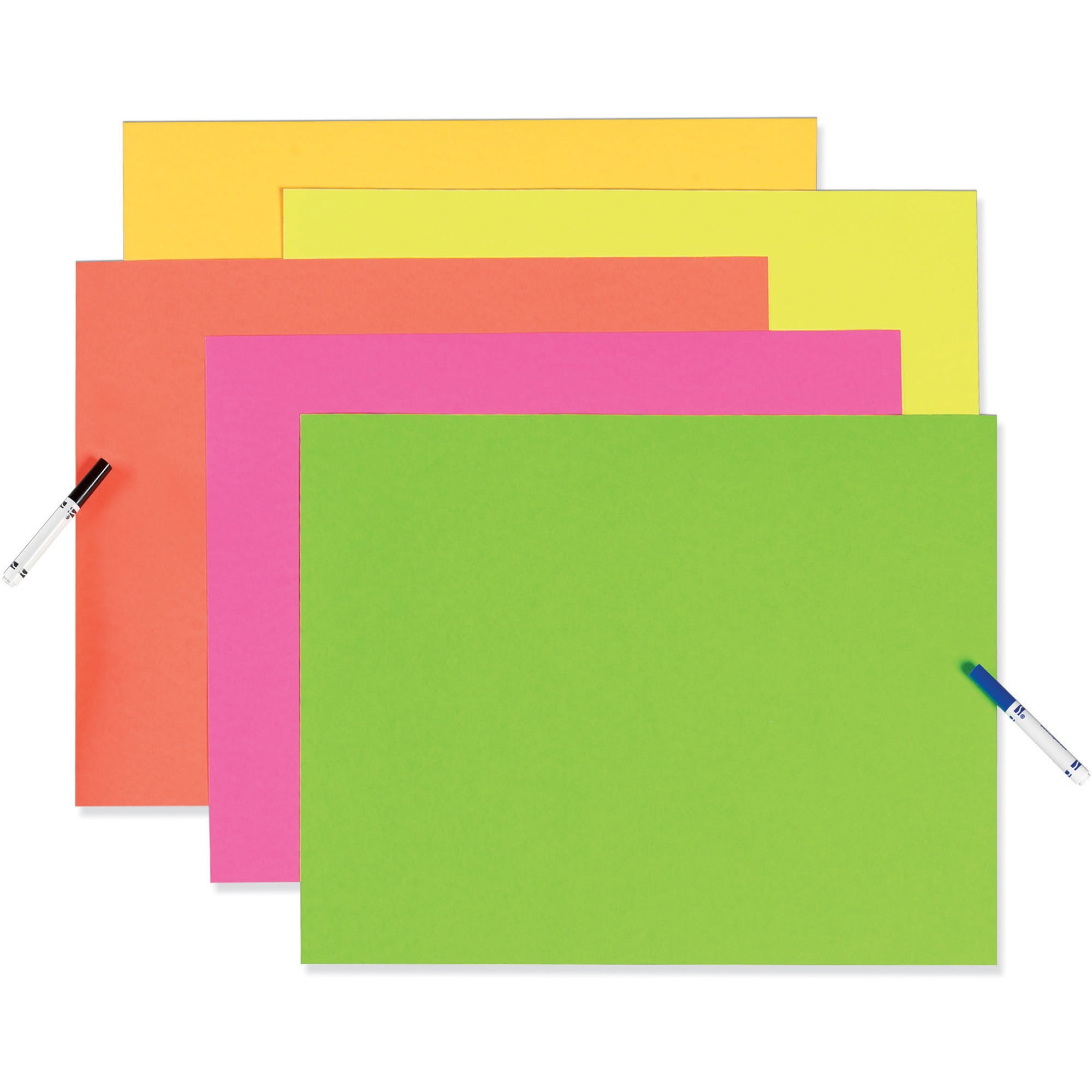 PAC54871 25/Carton Black/Green/Yellow/Red/Blue CT 28 x 22 Pacon Colored 4-Ply Poster Board