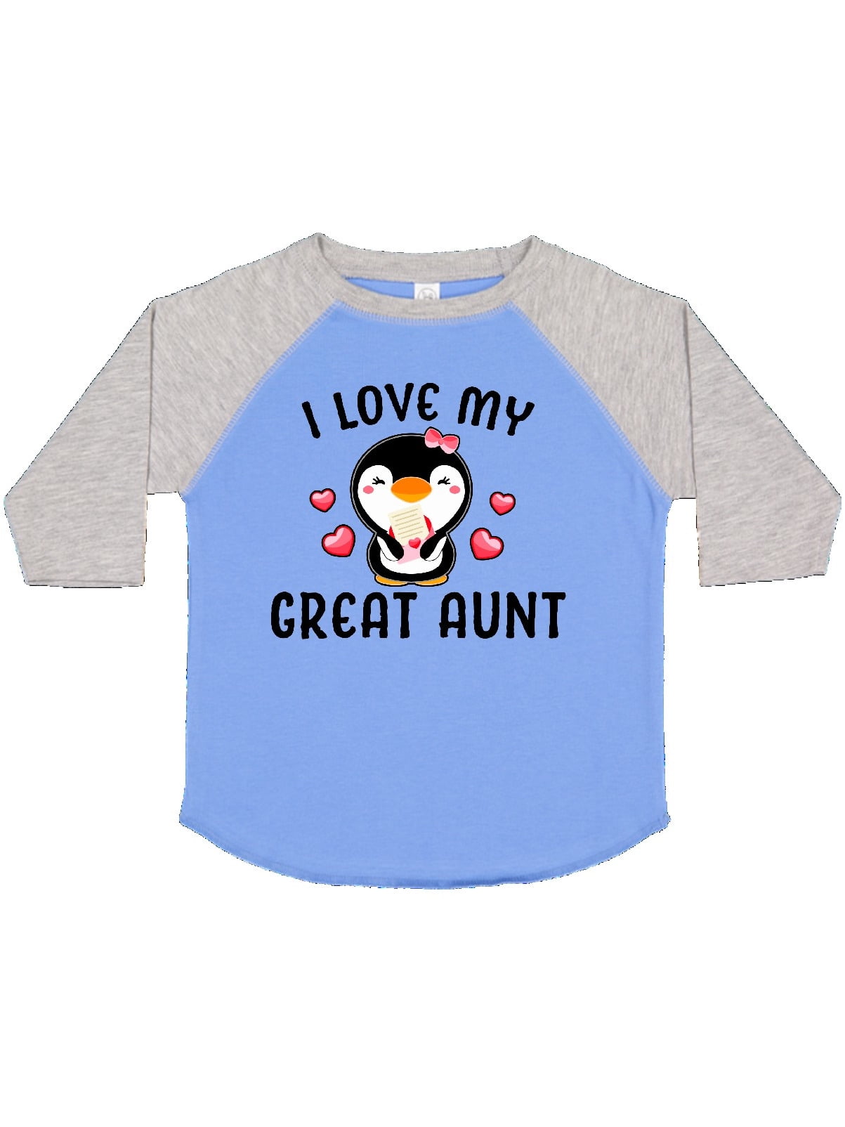 inktastic I Love My Aunty with Cute Penguin and Hearts Toddler T-Shirt