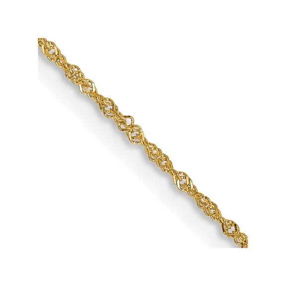 Auriga Fine Jewelry 14K Yellow Gold 1mm Singapore Chain Necklace 14inch for Women