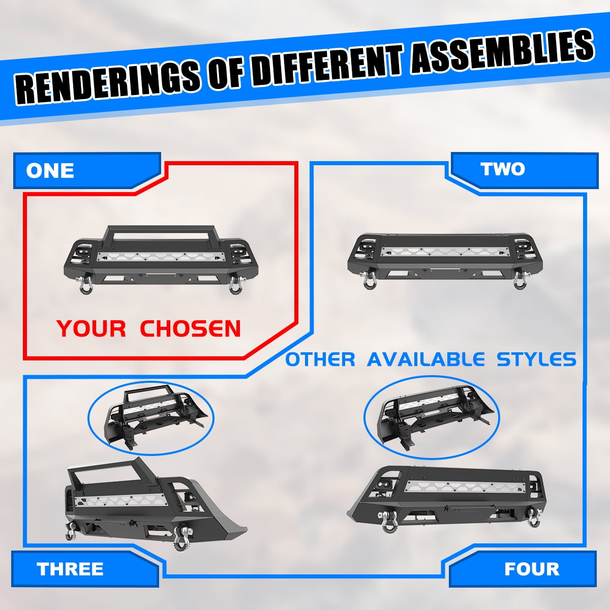 Front Bumper for 2022-2024 Nissan Frontier,with 2 D-Ring,Can Install Led Light Bar,DIY Colour Spraying Frame,with Side Wings & Bull Bar