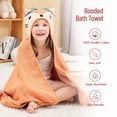 thumbnail image 3 of Toalla de baño para bebé con capucha estilo zorrito de rizo 100% algodón color naranja, 3 of 7