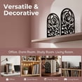 thumbnail image 5 of Unique Bargains Large Flower Design Floral Metal Bookends Black Style B 4.7"x3.2"x7.3", 5 of 6