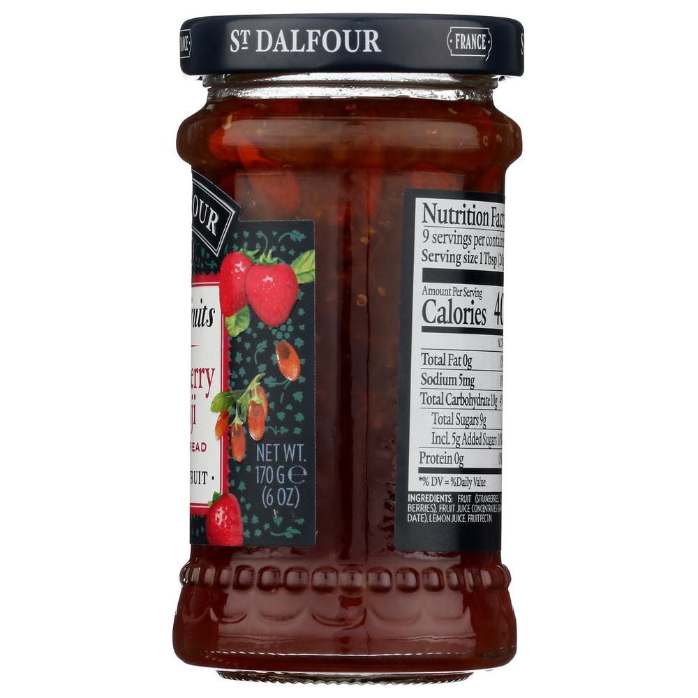 (Pack Of 6) St Dalfour Spread Superfruit Strawberry Goji 6 Oz