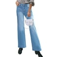 thumbnail image 5 of luvamia Jeans for Women High Waist Baggy Wide Leg Jeans Stretchy Blue Tummy Control Jeans Size 6, 5 of 10