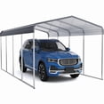 thumbnail image 2 of Acekid 12x20'Outdoor Carport, Heavy-Duty Metal Carport,Metal Carport with Galvanized Steel Roof and Frame,Upgraded Extra Large Metal Garage for Pickup,Car,Boatand Tractors,Trucks, 2 of 6