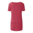 thumbnail image 5 of KkSLirnhs Womens Shirts Plus Size 5x Women's Summer Solid Round Neck Loose Short Sleeve Tops T-shirt Blouse Pink S, 5 of 5