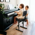 thumbnail image 7 of Koiauber 5 Height Adjustable Piano Chair with Black Padded Cushion,Music Keyboard Bench Seat with Backrest for Musicians Adults, 7 of 7