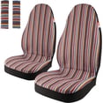 thumbnail image 2 of Sojoy Boho Front Car Seat Covers 2 Front Baja Universal Bucket Seat Covers with 2 Safety Seat Belt Cover Pads for Cars, SUVs, Trucks (Colorful), 2 of 8