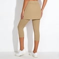 thumbnail image 7 of KHONTS Women's Yoga Skirted Capri Leggings Golf Tennis Pants with Skirt for Running Workout Active Khaki XXL, 7 of 7