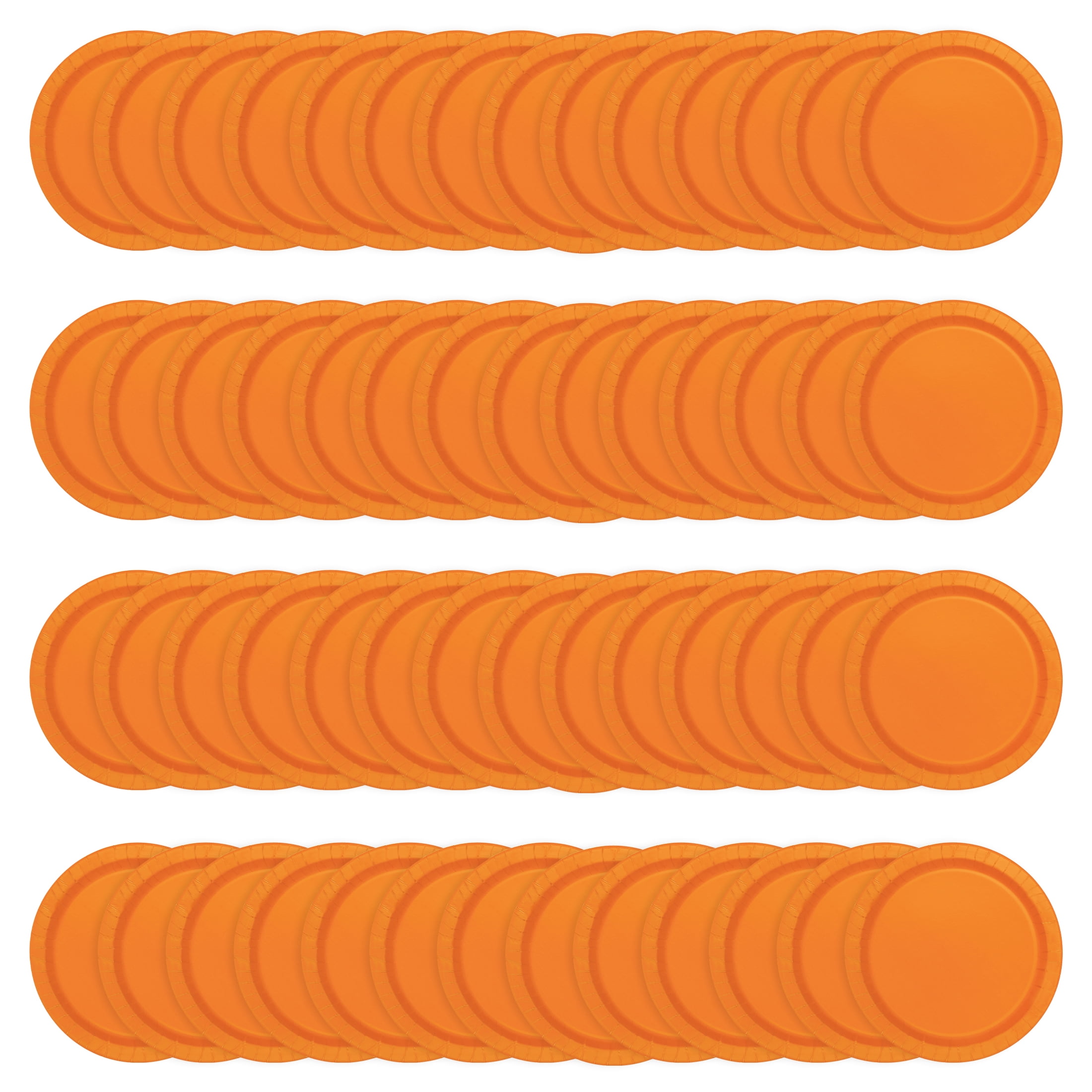 Way To Celebrate Orange Disposable Paper Plates, 9 in, 55 Count