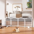 thumbnail image 2 of Short Dog Gate Indoor, 16" High Freestanding Small Dog Door Gates with Support Feet, Expands Up to 48’’ Wide Foldable Pet Gate for Doorway, 4 Panel Folding Pet Door Pet Fence for Puppy, White, 2 of 7