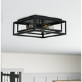thumbnail image 3 of Aiwen 3 lights vintage square caged flush mount ceiling lamp 60 Watts, 3 of 8