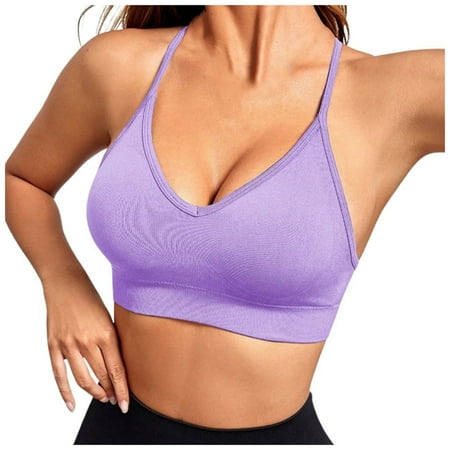 Youmylove Womens Tank Tops 2025 Breathable Cool Liftup Air Bra Sports Bras Strappy Padded Deep V Neck Yoga Workout Gym Tops Casual Beach Clothes
