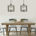 thumbnail image 6 of LNC 4-Light Black Square Farmhouse Chandelier Lamp with Wood Accent, LED Kitchen Island Light, 6 of 10