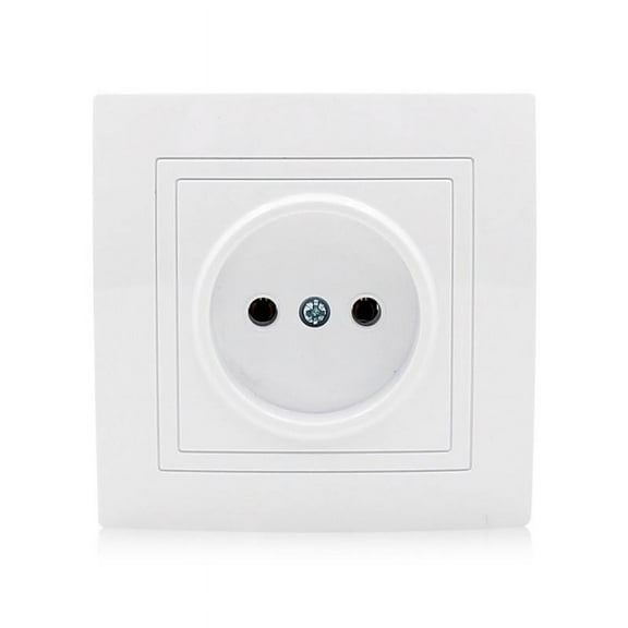 ZPAQI Wall Single Outlet European Power Adapter Socket Wall Panel Socket Round Hole Electrical Outlet Indoor Use Ungrounded