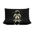 thumbnail image 3 of Juego de funda de edredón con diseño de astronauta, tamaño king y queen, 3 piezas, 1 funda de edredón y 2 fundas de almohada con cierre de cremallera, 86 x 70 pulgadas, 3 of 8