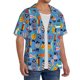 thumbnail image 2 of Fotbe Cute Flat Fish Camisa Estampada de Manga Corta para Hombre, Casual de Verano, Estilo Playero, Sin Arrugas-X-Large, 2 of 5