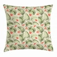 thumbnail image 1 of Leaf Throw Pillow Cushion Cover, Hawaiian Aloha Nature Pattern with Rainforest Elements Palm Branches Hibiscus, Decorative Square Accent Pillow Case, 24 X 24 Inches, Peach Salmon Green, by Ambesonne, 1 of 2