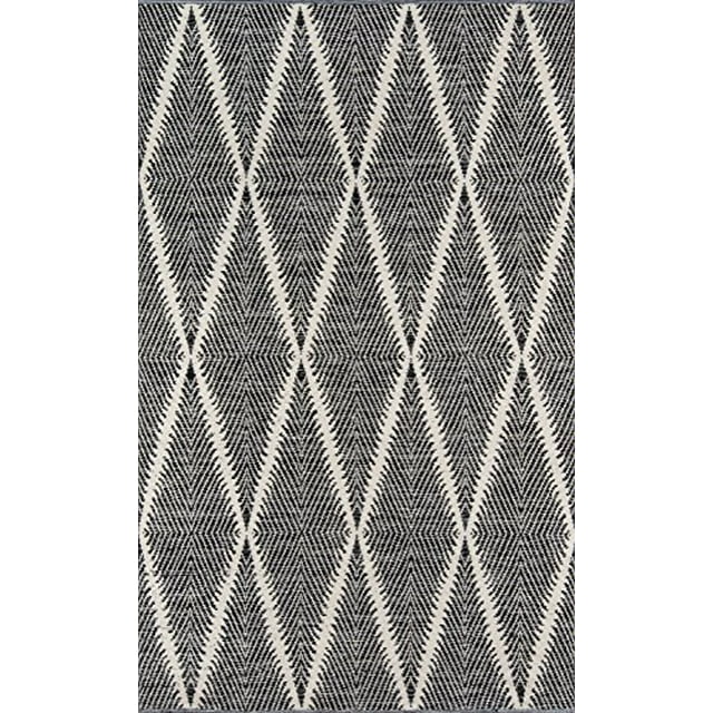 Erin Gates RIVERRIV-1BLK3656 Tapis Rectangulaire Tissé à la Main, Noir - 3 Pi. 6 Po. x 5 Pi. 6 Po.
