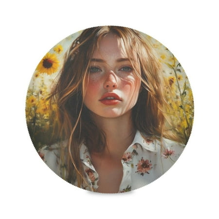 

Round Plate Mat 15.4x15.4 Inchesx1 Placemat Table Mat Kitchen Mat Coffee Mat Fabric Thick Strong Wear-Resistant Heat Resistance An Autumn Beauty