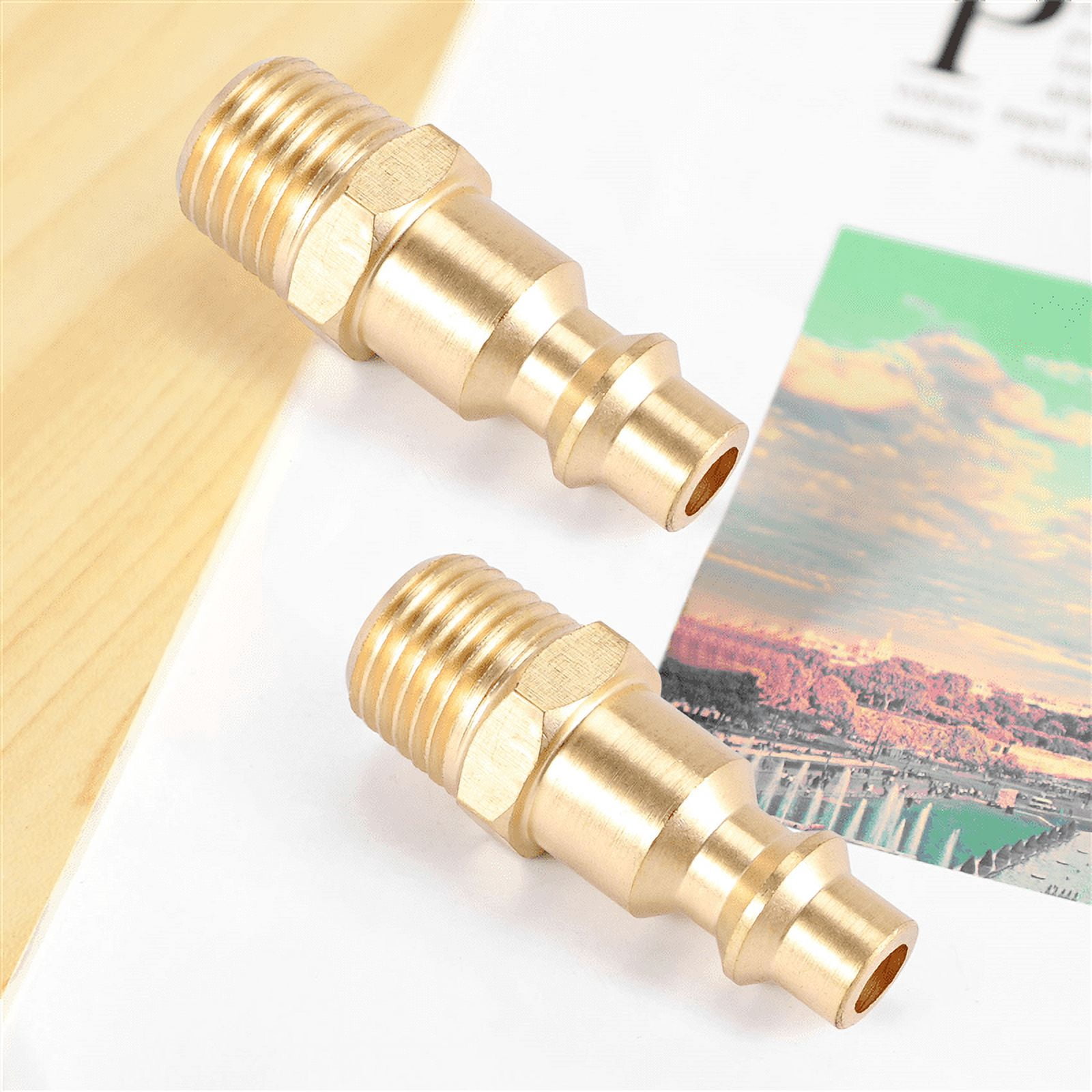 DIANN 12pcs Air Coupler and Plug Kit 1/4 Inch NPT Brass Air Hose Fittings Brass