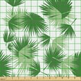 thumbnail image 2 of Ambesonne Tropical Leaf Fabric by the Yard Upholstery, Palm Exotic Art Print, 3 Yards, Olive Green White and Fawn, 2 of 5