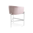 thumbnail image 3 of Chic Home Ivah Counter Stool Velvet Upholstered Chrome Tone Base, Blush, 3 of 5