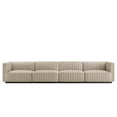 thumbnail image 3 of Modway Conjure 4-Piece Channel Tufted Fabric Sofa in Black/Beige, 3 of 10