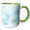 Green/White, variant on 3drose, Image of Beautiful Aqua and White Cloud like Marble, 11oz Two-tone Yellow Mug