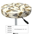 thumbnail image 4 of Bingfone 13 Inch Padded Round Bar Stool Cover Cushion With Elastic Fabric Round Chair Seat - Flying Bees1, 4 of 7