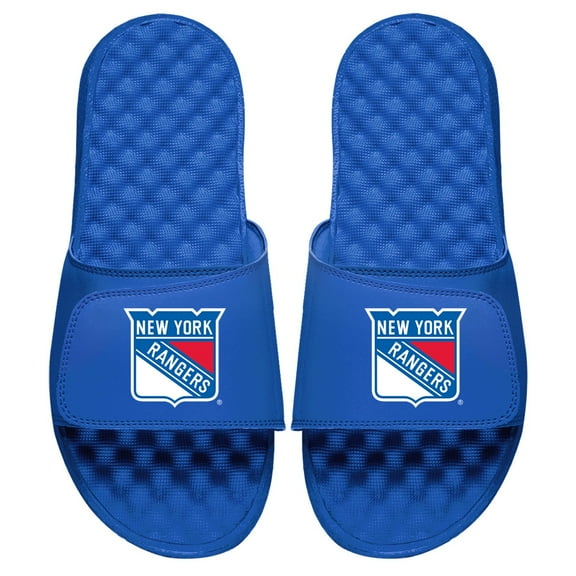 Men's ISlide Royal New York Rangers Primary Logo Slide Sandals