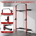 thumbnail image 3 of JoanKaren Folding Squat Rack with LAT Pulldown System Exercise Power Cages,Landmine and Pull Up Bar,Black&Red, 3 of 9