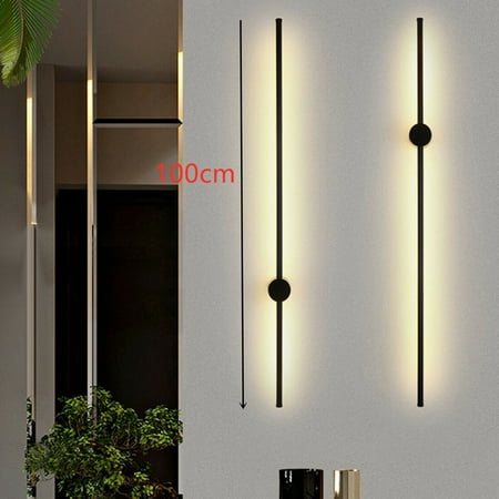 

OUKANING 20W Linear Wall Light 100cm Modern LED Strip Wall Light Warm Light 110v